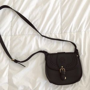 black leather purse
